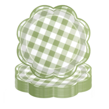 10/20/40/60pcs,Gingham Party Supplies Paper 7inch Plates Disposable Set Cutlery For Checkered Dinner Wedding Party Favor,Camp Gingham Paper Plates Gingham Checkered Bachelorette Party Supplies Glamping Birthday Dinner Plates Summer Bridal Shower Decorations Camping Themed Party Favors BabyShower(Blue ,Green And Pink) - Multicolor - View 5