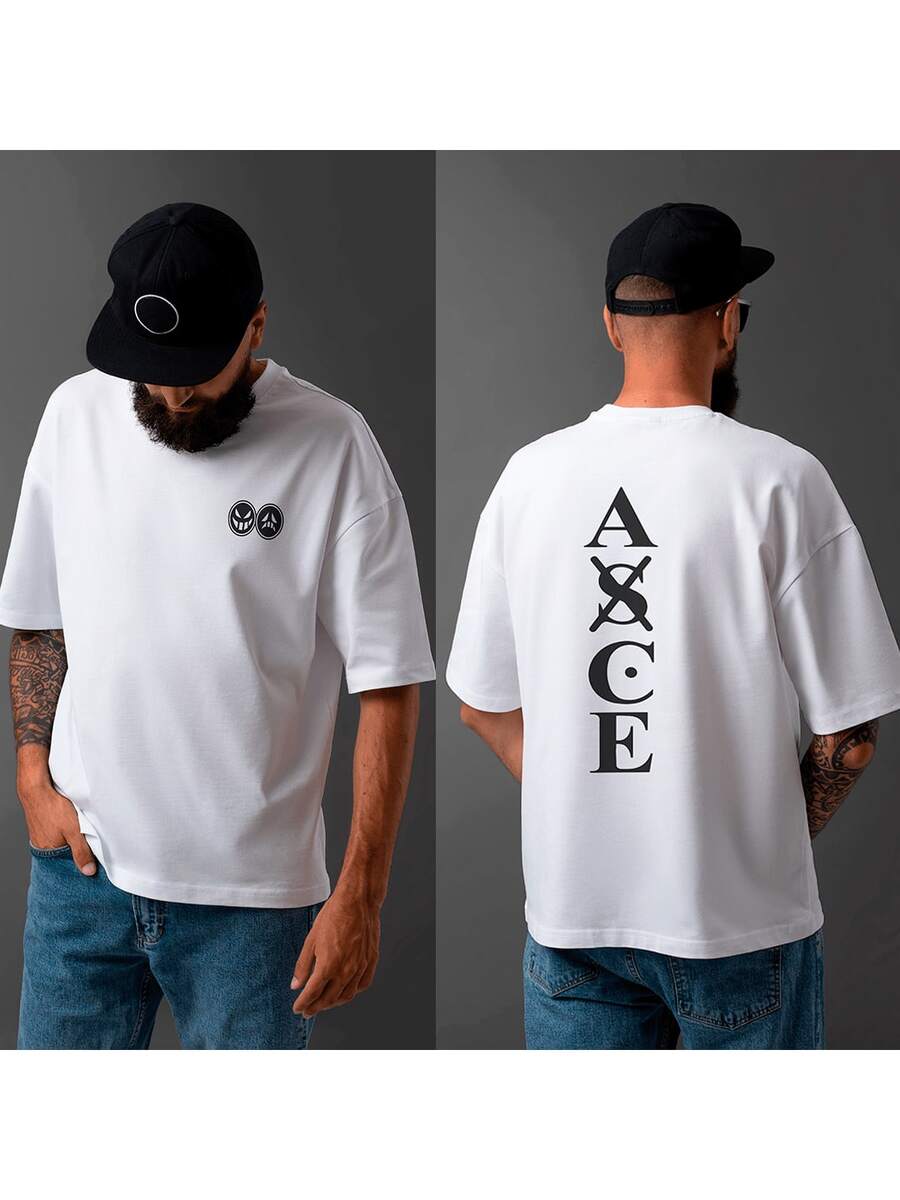 Shirt Premium Cotton ASCE Unisex Streetwear Men's New - 白色 - 查看 1