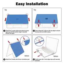 For MacBook Air 13.6" Case (2025-2022) [A3240 M4/ A3113 M3/ A2681 M2], Crystal Clear Plastic Hard Shell & Screen Protector & Keyboard Cover, Anti-Scratch Apple Laptop Protection Set - 水晶黑 - 查看 10
