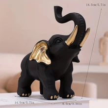 1 Peça Estatueta de Elefante da Sorte Feng Shui, Decoração de Elefante para Casa, Pequena Decoração Doméstica, Decoração de Elefante da Riqueza