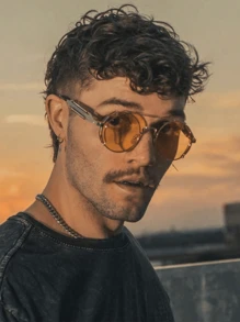 1 副男士朋克金属复古摩托车风格时尚眼镜，适合日常、度假、音乐节 - 狂欢派对