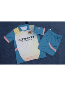 ODMYONO 2025 New Men & Women Football/Soccer Jersey Set, Including Training & Match Jerseys And Shorts, Breathable, Quick-Dry, Moisture-Wicking, Made Of High-Elastic Polyester Fiber, 3D Mesh Patchwork, Professional Team Training & Match Uniforms - Blue - View 2