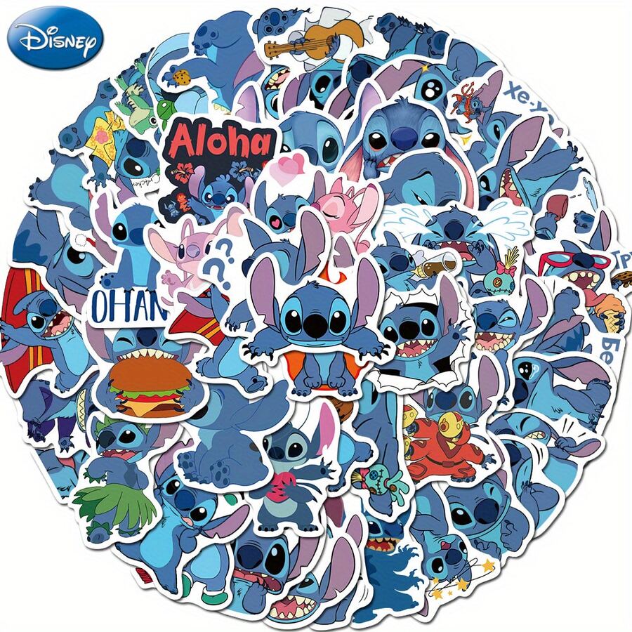 Disney 50 miếng dán hoạt hình Stitch chống thấm nước chính hãng, thích hợp để trang trí bình nước, máy tính xách tay, cản xe, phòng ngủ, tủ quần áo, ô tô, ván trượt, máy tính, điện thoại, mũ bảo hiểm, v.v. - DSN-029 - Xem 1