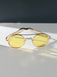 1 副男士朋克金属复古摩托车风格时尚眼镜，适合日常、度假、音乐节 - 狂欢派对