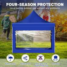 Carpa Toldo 3x3 Plegable Paredes Transparente Tejido 600d - Azul - Ver 7