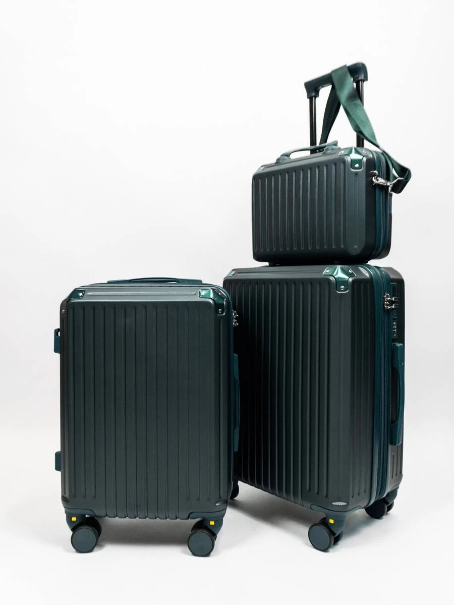 Set Of 2 Suitcases With 1 Toiletry Bag - Màu xanh lá cây đậm - Xem 1