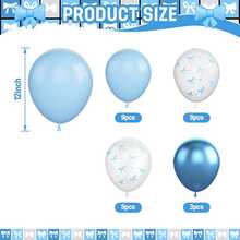Ballons avec nœud bleu, 20/30 ballons bleus et blancs de 12 pouces avec imprimés de nœuds, spécialement conçus pour les fêtes d'anniversaire de jeune fille, les décorations de fiançailles de la mariée, Halloween, jolies décorations de ballons.
