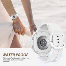 柔软硅胶表带 + 耐用 PC 表壳套装，兼容三星 Galaxy Watch 8/8 Classic（40mm/44mm/46mm），防汗柔韧橡胶表带，兼容三星 Galaxy Watch 8/8 Classic 智能手表配件，返校必备 - 官方白 - 查看 6