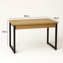 Industrial Style Office Desk - Home Office - Wood - Black - White - Rose Gold - 木色/黑色 - 查看 2