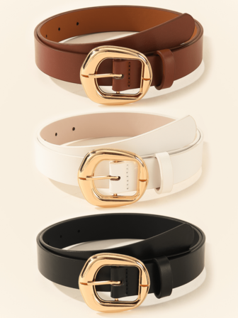 3pcs Gold Sun-Shaped Buckle Belts, Fashionable & Elegant For Dresses, T-Shirts, Casual Pants Fall, Autumn, Halloween