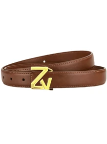 1件女士真皮腰带，配ZV字母合金光滑扣，可搭配牛仔裤，是母亲节、情人节的好礼物。 - 多色 - 查看 19