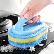 1/3支装多功能清洁刷，带手柄，适用于浴室、浴缸和瓷砖清洁，也可作为洗碗海绵刷和锅刷使用，经久耐用，去污力强，是理想的清洁工具。 - 藍色 - 查看 4