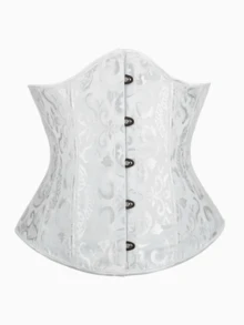 Plus Size Women's Lace-Up Brocade Corset, Front Closure Brocade Waist Cincher, Suitable For Parties, Carnivals, Halloween And Other Occasions