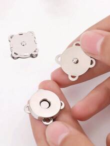 20件/4件/10件DIY磁性纽扣、磁性按扣、钱包磁性包扣、卡通纽扣磁性隐形纽扣、梅花磁性纽扣、磁性缝纫纽扣、缝纫纽扣、金属隐形缝纫纽扣、钱包锁扣、DIY工艺包钱包扣配件替换装、单肩包手提包 - 銀色 - 查看 3