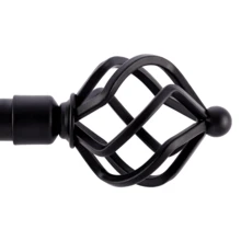 IsEasy Curtain Rod 25mm Curtain Rod 1 Track 2 Tracks Stainless Steel Metal 80-280cm - Black-1-läufig - View 4