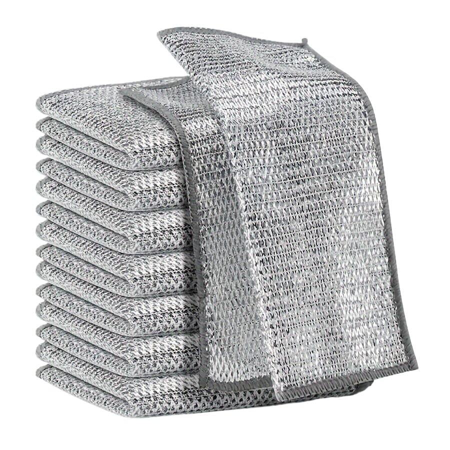 20/12/10/4pcs Magic Cleaning Cloth Thickened Double -Sided Metal Steel Wire Rags Kitchen Dish Pot Washdishing Cloths Towel Clean Tools