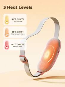 便携式无线加热垫，带LED电量显示，电热腰带，快速加热，3档温度调节，4种按摩模式，快速有效地加热背部或腹部，Type-C充电，适合女性和女孩，可用作圣诞礼物、暖手宝、男士礼物、圣诞袜填充物、可充电暖手宝、闺蜜礼物、送给小狗的礼物、嘉年华礼物、春夏礼物、伴娘礼物、房间装饰、卧室装饰、海滩礼物、旅行礼物、男士礼物、女士礼物、度假礼物 - 彩色 - 查看 5