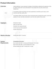 Apple 苹果原装 EarPods 有线耳机，USB-C Lightning 3.5mm 接口，正品 - 白色USB-C接口 - 查看 5