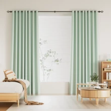 IsEasy Curtain Rod 25mm Curtain Rod 1 Track 2 Tracks Stainless Steel Metal 80-280cm - Black-1-läufig - View 9