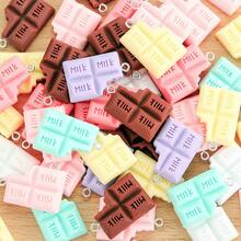 10/30/50/100Pcs Random Mixing Multiple Styles Chocolate Resin Earring Charms Diy Keychain Bracelets Pendant For Jewelry Making - Food - View 13