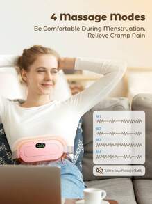 便携式无线加热垫，带LED电量显示，电热腰带，快速加热，3档温度调节，4种按摩模式，快速有效地加热背部或腹部，Type-C充电，适合女性和女孩，可用作圣诞礼物、暖手宝、男士礼物、圣诞袜填充物、可充电暖手宝、闺蜜礼物、送给小狗的礼物、嘉年华礼物、春夏礼物、伴娘礼物、房间装饰、卧室装饰、海滩礼物、旅行礼物、男士礼物、女士礼物、度假礼物 - 彩色 - 查看 4