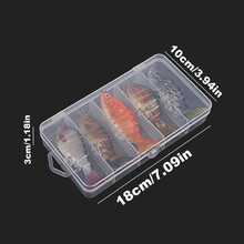 Set de 5 señuelos de pesca de agua salada con caja de almacenamiento, señuelos de pesca de múltiples secciones, kit de señuelos de pesca, adecuado para pesca de mar, captura de peces grandes con caja de almacenamiento