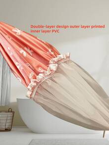 1er-Pack Doppelschicht wasserdichte Duschhaube, Duschhaarmütze mit Schleifenmuster, Haushaltskopfbedeckung gegen Küchenrauch, Haarmütze, Reise-Urlaubsartikel, Haarschmuck für Frauen, Haare, Reise, Haarprodukte, Haarwerkzeuge, Harzeug, Friseur, Friseurzubehör, Friseursalon, Friseurausrüstung