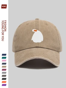 1pc Funny Tilted Cartoon Duck Print Baseball Cap, Retro European And American Popular Duck Billed Hat, Adjustable Strap, , Street Hip Hop Cap, Comfortable Breathable Adjustable, Classic Black Trucker Hat, Suitable For Outdoor Sports, Picnic, Camping, Beach, Holidays, Birthdays, Ideal Gift For Family And Friends, Back To School, Halloween, Mother's Day, Father's Day, Independence Day, Carnival
