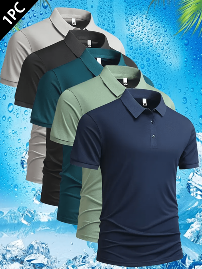 1 Confezione Polo Uomo Estiva Casual-Business Slim Fit Manica Corta | Colore Unito in Piquet di Cotone Traspirante | Senza Pieghe e Senza Stiratura per Ufficio e Pendolarismo