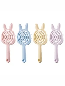 Un peigne à cheveux portable conçu sous la forme d'un petit lapin, qui peut masser le cuir chevelu et convient aussi bien aux cheveux secs que mouillés. Il est idéal pour les voyages, l'utilisation à la maison et les sorties, et fait un excellent cadeau pour la Saint-Valentin.