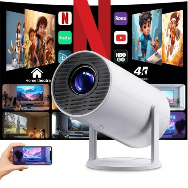 Projecteur 4K pour la maison, projecteur d'extérieur, projecteur de bureau, projecteur de voyage, écran de projection, indispensables pour la maison, le cinéma, le bureau et le camping, cadeaux de Noël