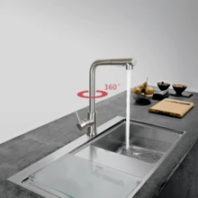 homefire Rubinetto da cucina nero, rubinetto da cucina - rubinetto estensibile per lavello con doccia, rubinetto da cucina girevole, miscelatore ad alta pressione per lavello da cucina, tubo flessibile da cucina a 360°, rubinetto da cucina opaco