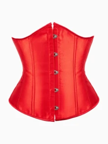 Plus Size Retro Satin Corset Belt For Women, Non-Stretch Satin Waist Cincher, Off-Shoulder Tie Bust Shaping, Suitable For Party, Carnival, Halloween And Other Occasions - Multicolor - View 21