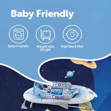 Portable Baby Bouncer For Infant,Modern Baby Bouncer Seat,Infant Bouncers With Music For Babies 0-6 Months Up To 20 Lbs Lightweight For Indoor And Outdoor As Hallowee & Christmas Gifts - 藍色 - 查看 7