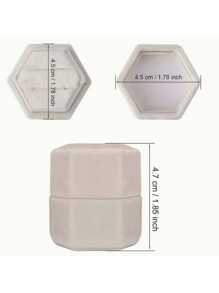 1pc Velvet Ring Box, Hexagon Velvet Ring Box Display Case, 4.7cm/1.85 Inch * 4.5cm/1.78 Inch Jewelry Storage Back To School