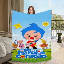 Warm Cartoon Soft Plush Cute Blanket Suitable For Sofa Living P-Plim Room Office Baby Bedroom Travel Plim Gift Flannel