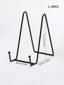 1pc/3pcs N-Shape Metal Iron Art & Craft Display Stand, Holder For Plates, Photo Frames, Medals, Foldable Photo Frame - Black - View 16