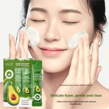 12 Pieces Of Avocado Bubble Mask - Hypoallergenic Cleansing Mask, Fragrance-Free, Alcohol-Free, Suitable For Normal Skin, Travel Size