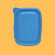 Juego de 4 herméticos mini de 200 ml, reciclables y libres de BPA; apilables, compactos y aptos para microondas, ideales para snacks, fruta, salsas y porciones pequeñas. - Azul - Ver 4