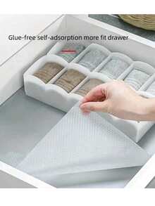 1 Roll Daisy Shelf Liner For Kitchen Cabinets,Non-Adhesive Drawer Liner,Non-Slip Refrigerator Liner,EVA Waterproof Fridge Pad Cupboard Mat Easy Placemats.,Storage,Kitchen Organiser,Organizer,Kitchen Items,Room Decor,Home Decor. - White - View 4