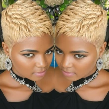 Pixie Cut Wig 100% Human Hair Straight Bob Style With Layered Design 180% Density | Durable & Natural Appearance | Versatile For Daily Use - S27 - Xem 1