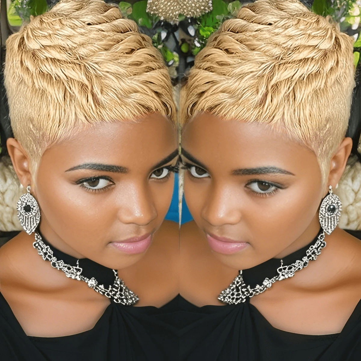 Pixie Cut Wig 100% Human Hair Straight Bob Style With Layered Design 180% Density | Durable & Natural Appearance | Versatile For Daily Use - S27 - Xem 1