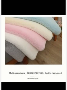 创意蓬松人造毛皮地毯，绒面革底，毛绒，蓬松装饰地毯，温暖舒适，创意奇特设计，多色可选 - 白色 - 查看 2