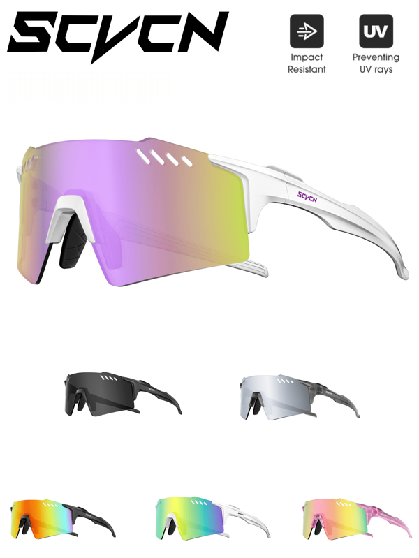 SCVCN SCVCN Sports For Women Cycling Glasses Fashion Glasses Glasses, Y2K Style Sports Glasses, Suitable For Mountain Bike Road Bike For Outdoor Sports, Daily Wear, Photography, Shopping, Cycling, Driving, Fishing, Running, Golf, Beach, Baseball, Monocle, White Frame