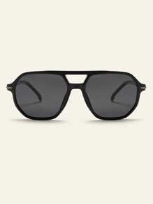 1 pieza Gafas de piloto con doble puente de moda para hombre, adecuadas para conducir, viajar, casual, vacaciones, actividades al aire libre y uso diario. Montura ligera de TR, minimalista y con estilo. de verano para playa, vacaciones, exterior y viajes
