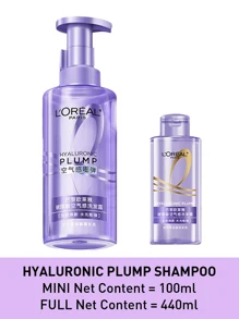 LOREAL L'Oreal Paris Hyaluronic Acid Volumizing Shampoo, 440ml/100ml, Infused With 99% Pure Hyaluronic Acid, Volumizing & Moisturizing, Oil Control & Anti-Dandruff, Balances Scalp Oil & Moisture, French Bluebell Fragrance, Suitable For Oily/Fine Hair, Women Hair Care, Salon-Grade At-Home Treatment - Shampoo - View 3