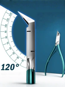 1 件装趾甲钳适用于厚嵌甲宽口防滑长柄趾甲刀修剪器双头死皮铲套装