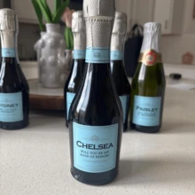 1/3/5件客製化Prosecco香檳酒標，伴娘邀請禮物，香檳生日禮物，個性化訂婚禮物，客製化Prosecco酒標，客製化葡萄酒防水酒標，葡萄酒酒標，適用於週年紀念 - 彩色 - 查看 4