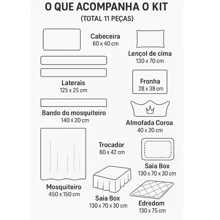 11-Piece Crib Kit With Crown And 2 Sides