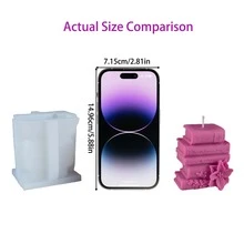 1pc Creative Vintage Book Frame Candle Mold DIY Handmade Book Silicone Mold Set For Resin Concrete Cement Gypsum Making Home Decor - White - View 7